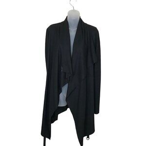 Helmut Lang Black 100% Wool Cardigan With Belt Size M